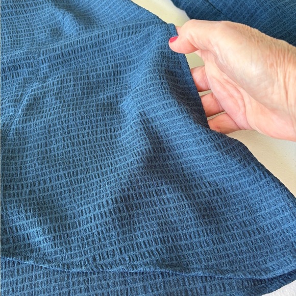 LOGO Lori Goldstein Long Sleeve Asymmetrical Teal Large Oversized Pockets Button - Picture 11 of 12